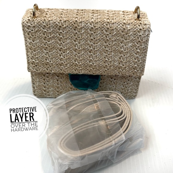 Summer purse Unbranded Stylish Woven Tan Bag NWOT - Picture 1 of 11